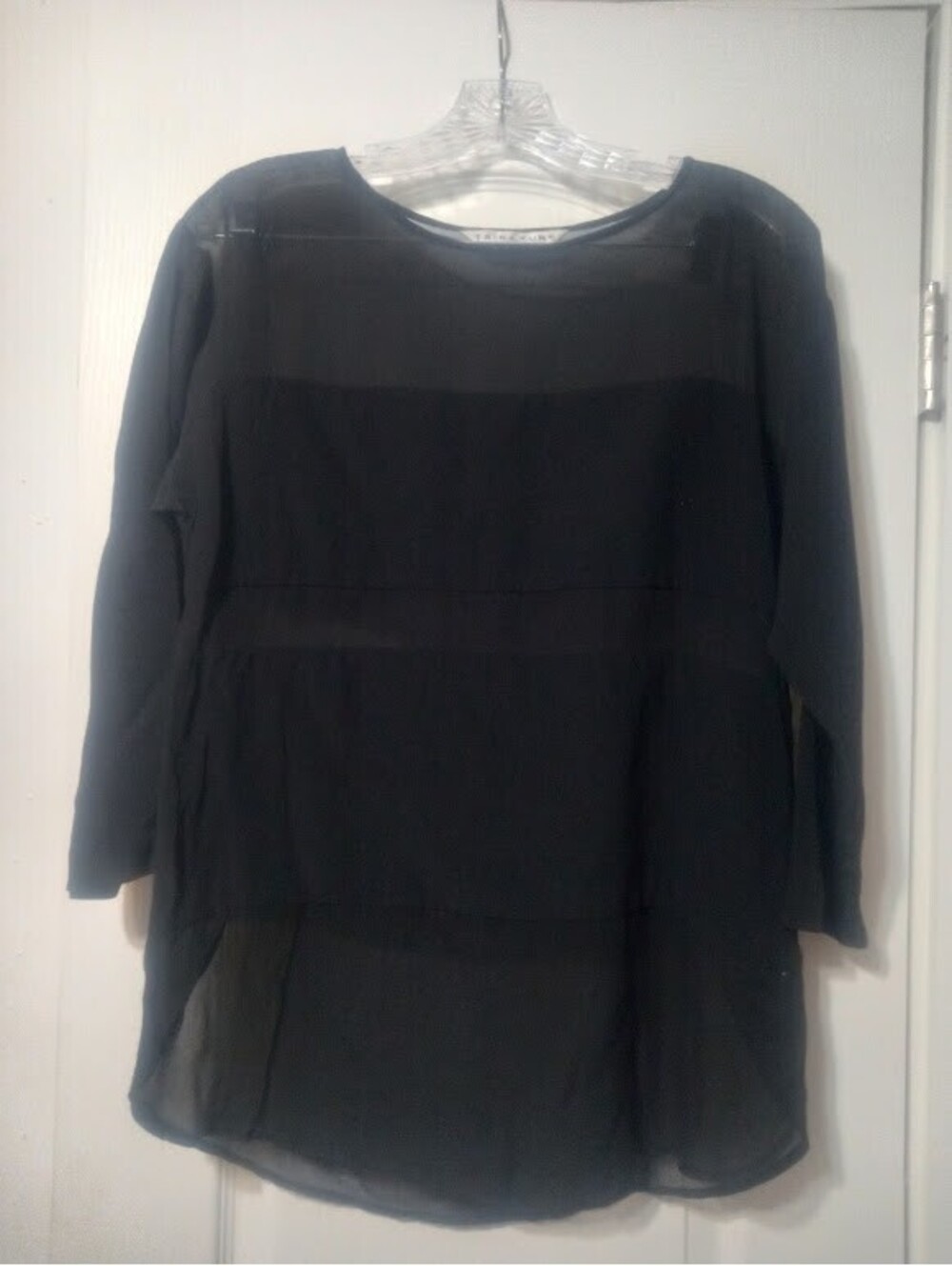 Sheer Black Tunic Blouse | Elegant | Perfect for layering or evening wear GUC